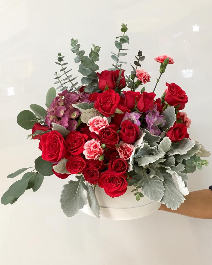 Caja redonda de 60 tallos