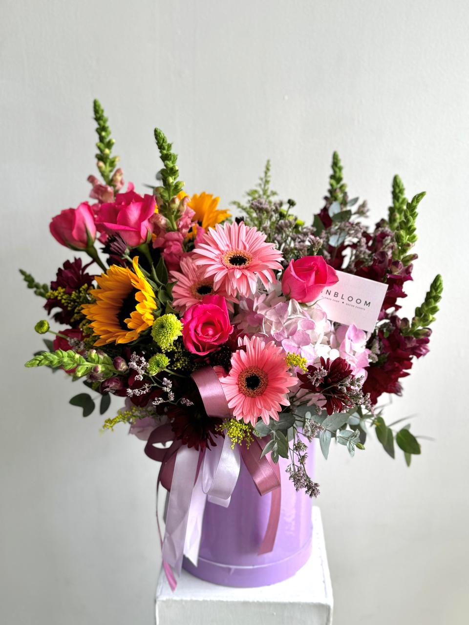 Caja redonda de 38 tallos