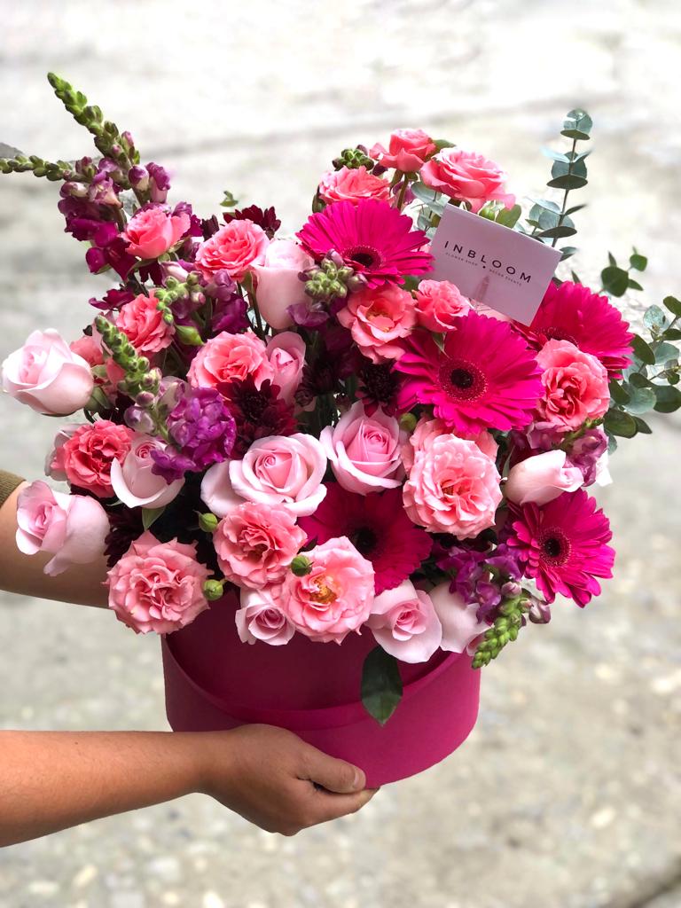 Caja redonda de 60 tallos