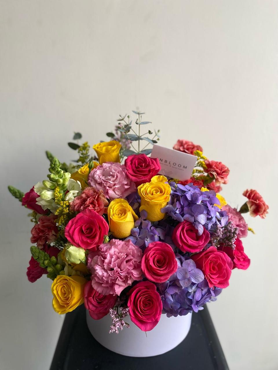 Caja redonda de 50 tallos