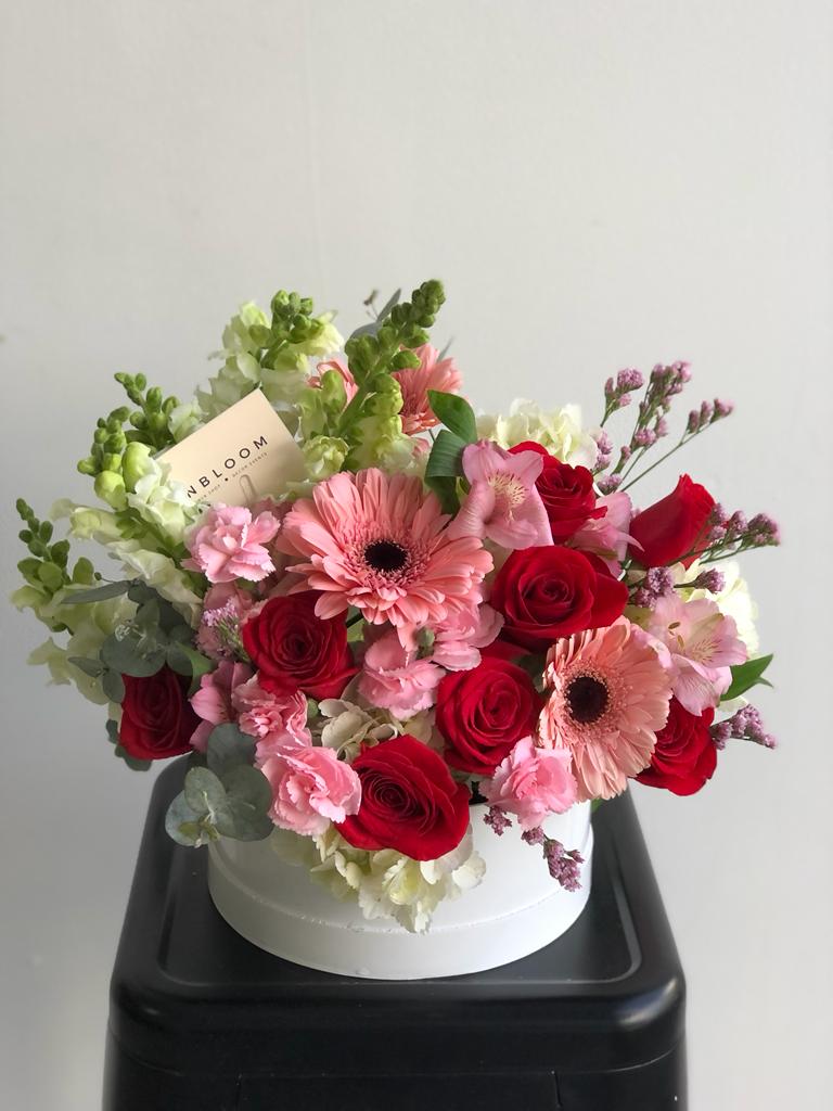 Caja redonda de 36 tallos